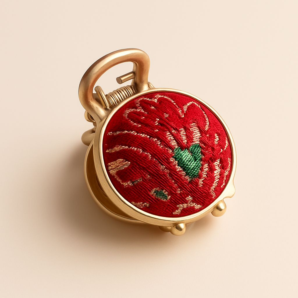 Brocade Gold Tone Hair Claw Clip