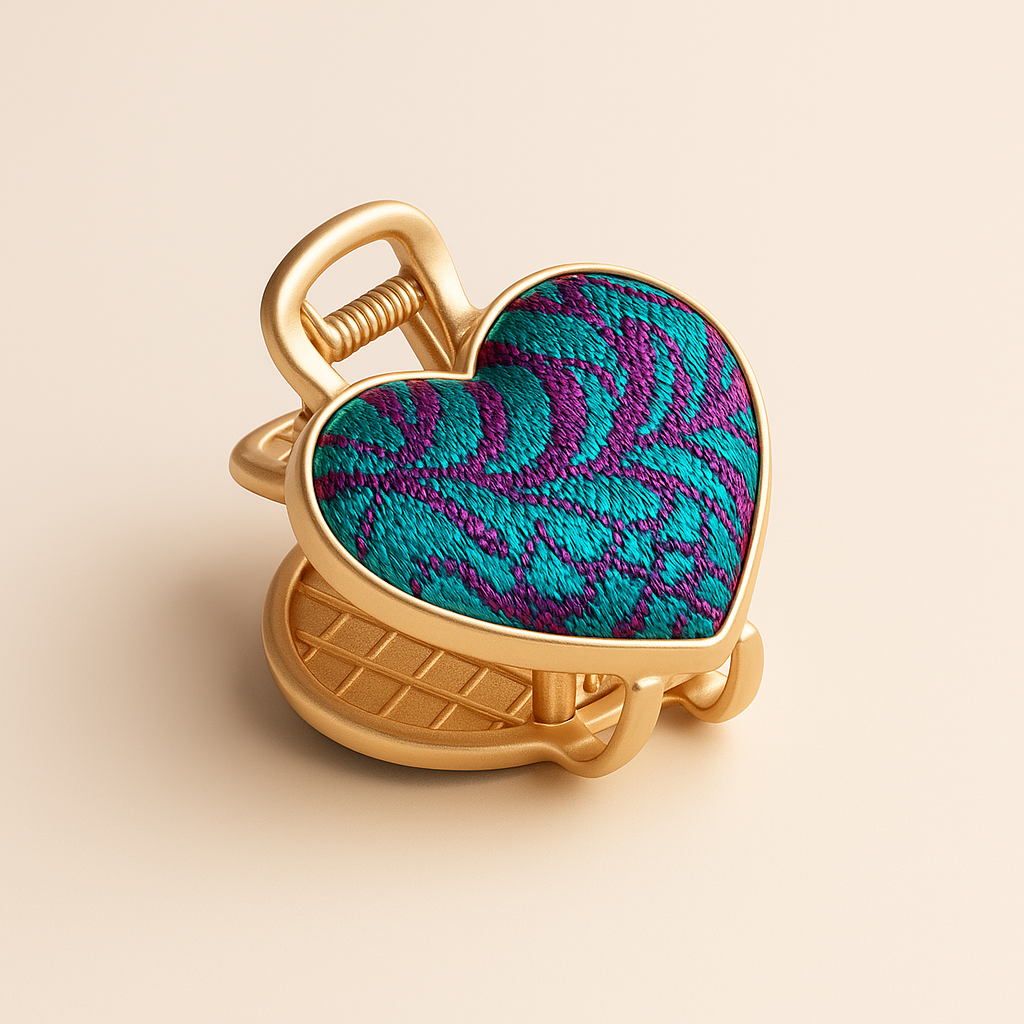 Brocade Gold Tone Hair Claw Clip