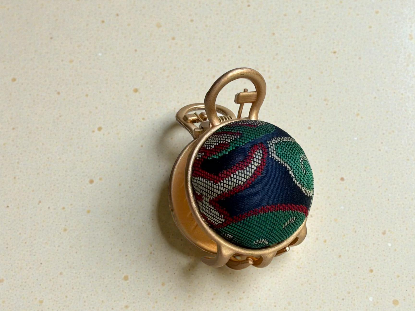 Brocade Gold Tone Hair Claw Clip