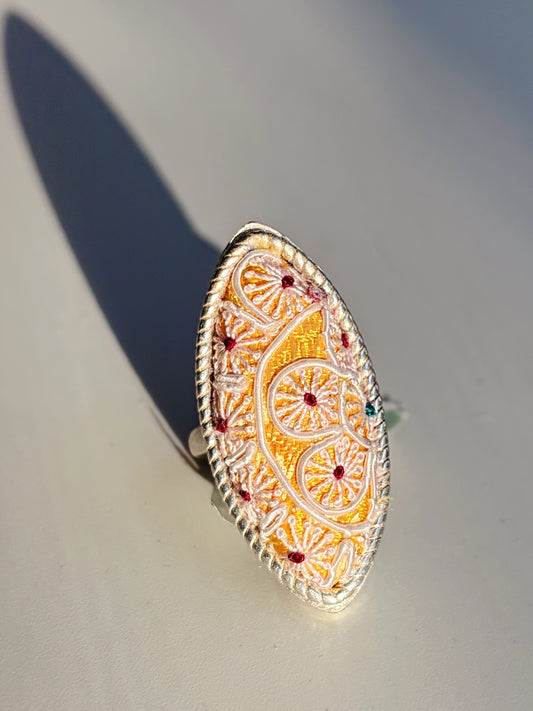 Vintage Miao Embroidery × “Miao Silver” Rings —Handmade, One of a Kind