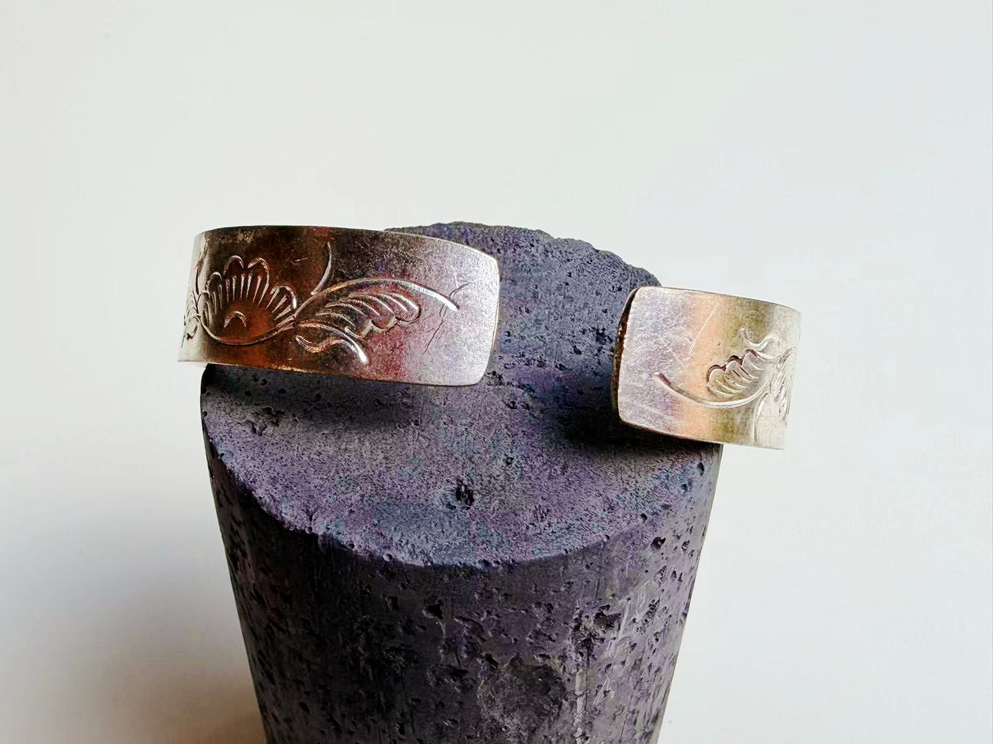 Miao Silver & Antique Embroidery Cuff Bracelet