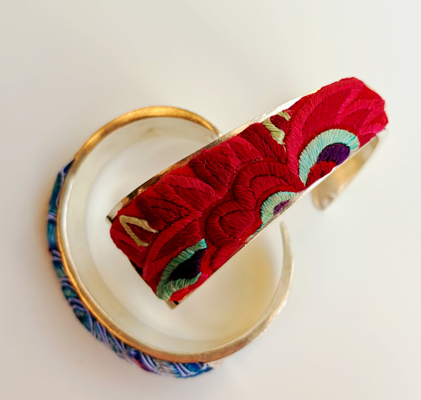 Vintage Fish Motif Miao Silver Cuff