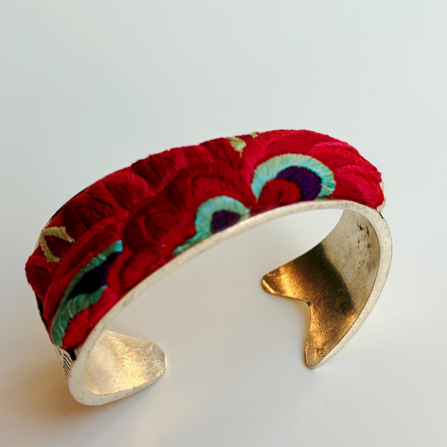 Vintage Fish Motif Miao Silver Cuff