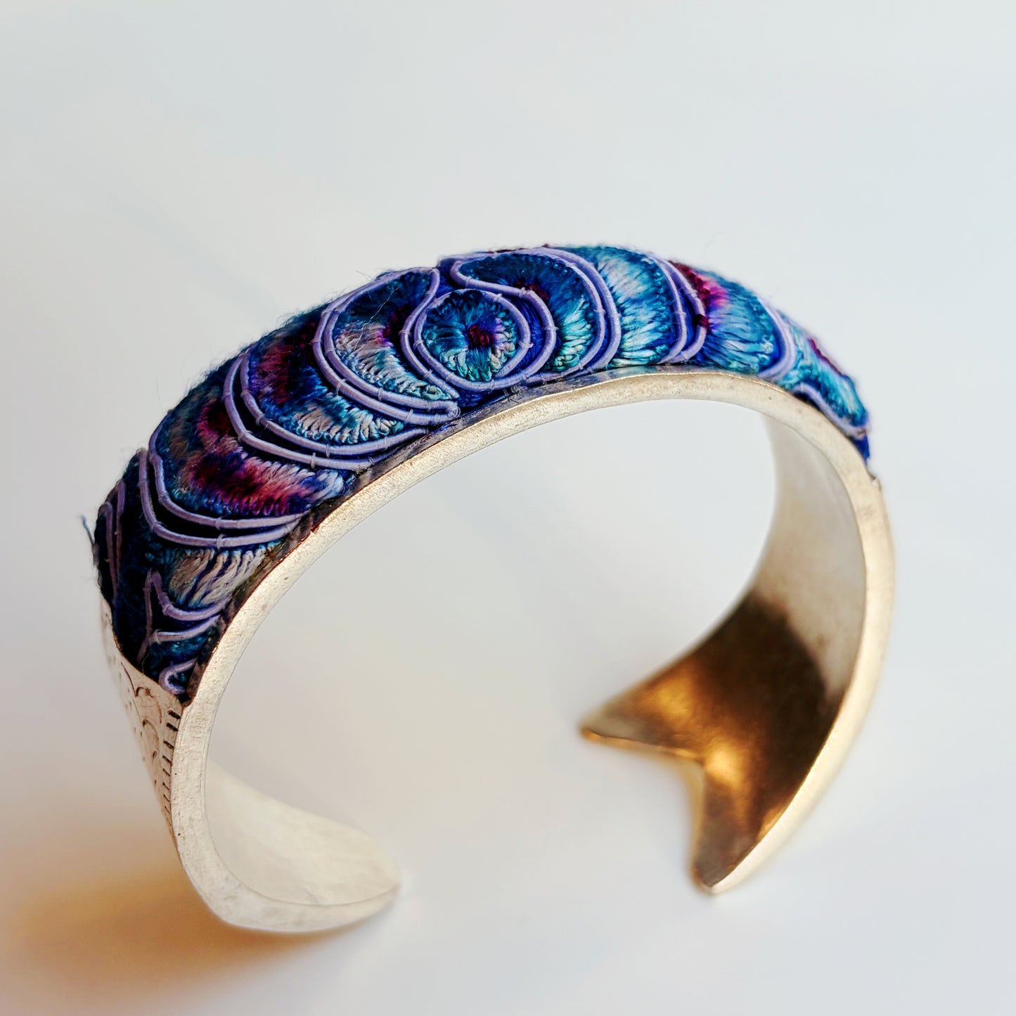 Vintage Fish Motif Miao Silver Cuff